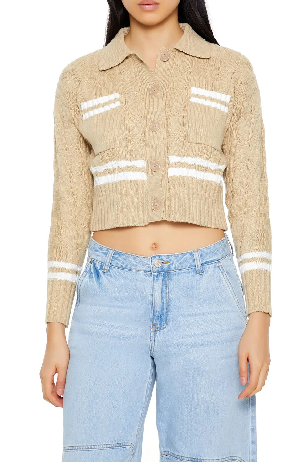 Varsity-Striped Cardigan Sweater - Image 5