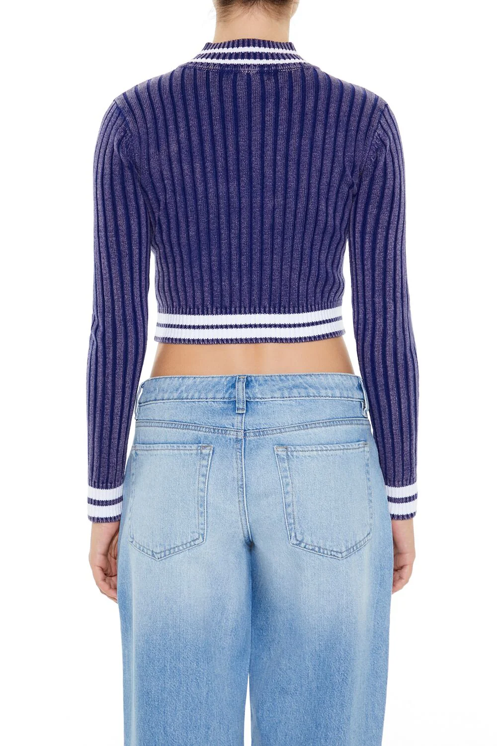 Varsity-Striped Zip-Up Sweater - Image 5