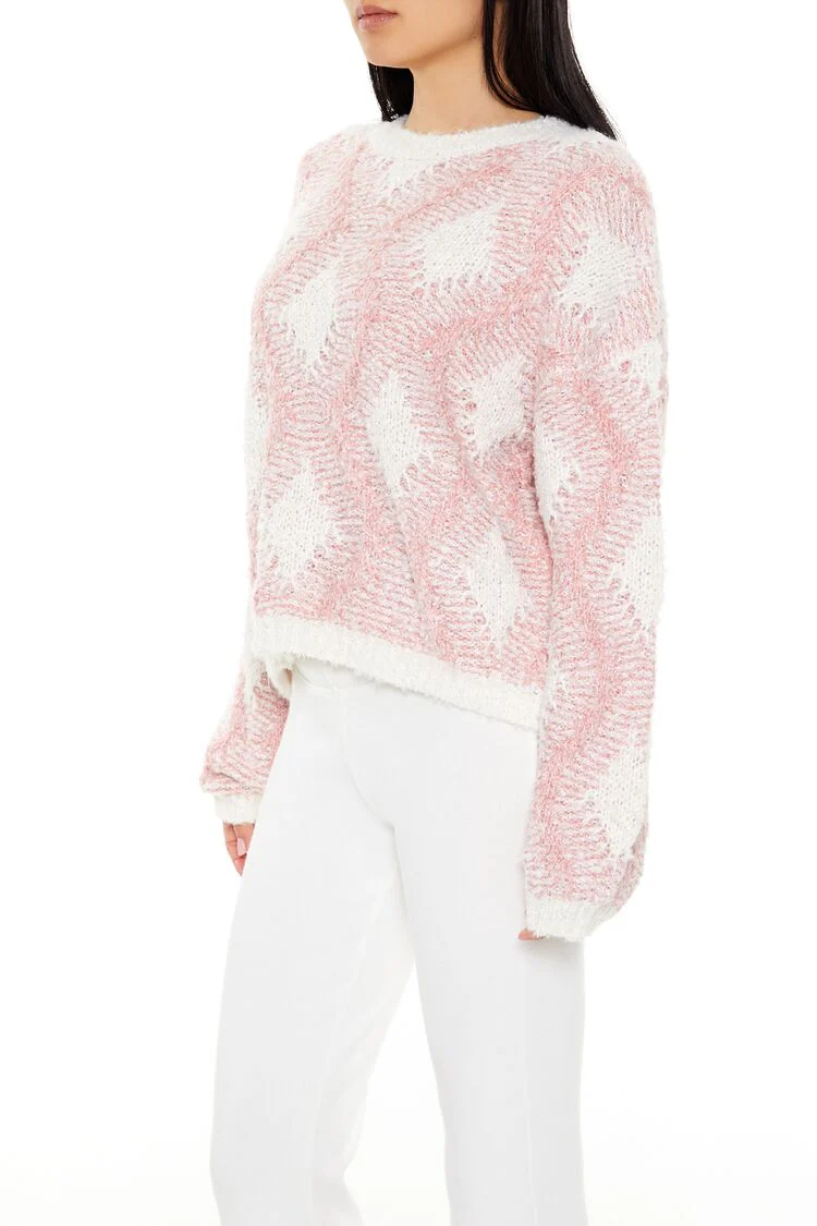 Marled Diamond Knit Sweater - Image 4