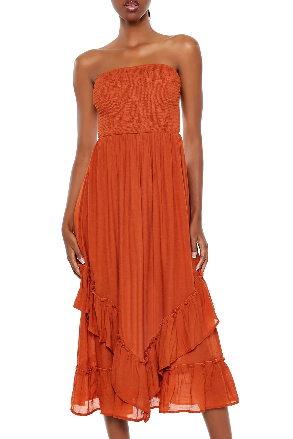Strapless Layered Midi Dress - Image 2