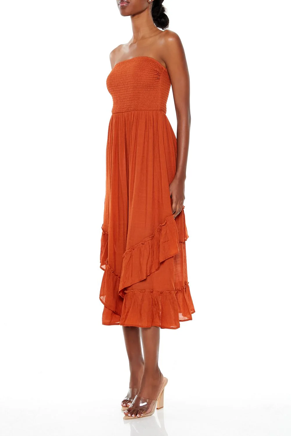 Strapless Layered Midi Dress - Image 3