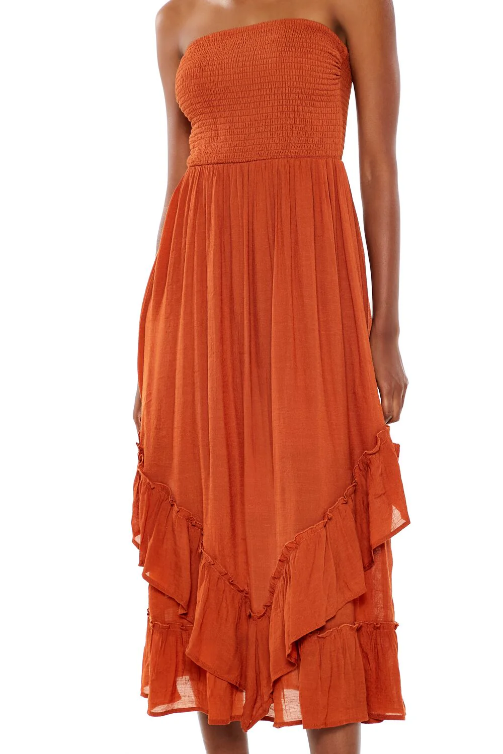 Strapless Layered Midi Dress - Image 5