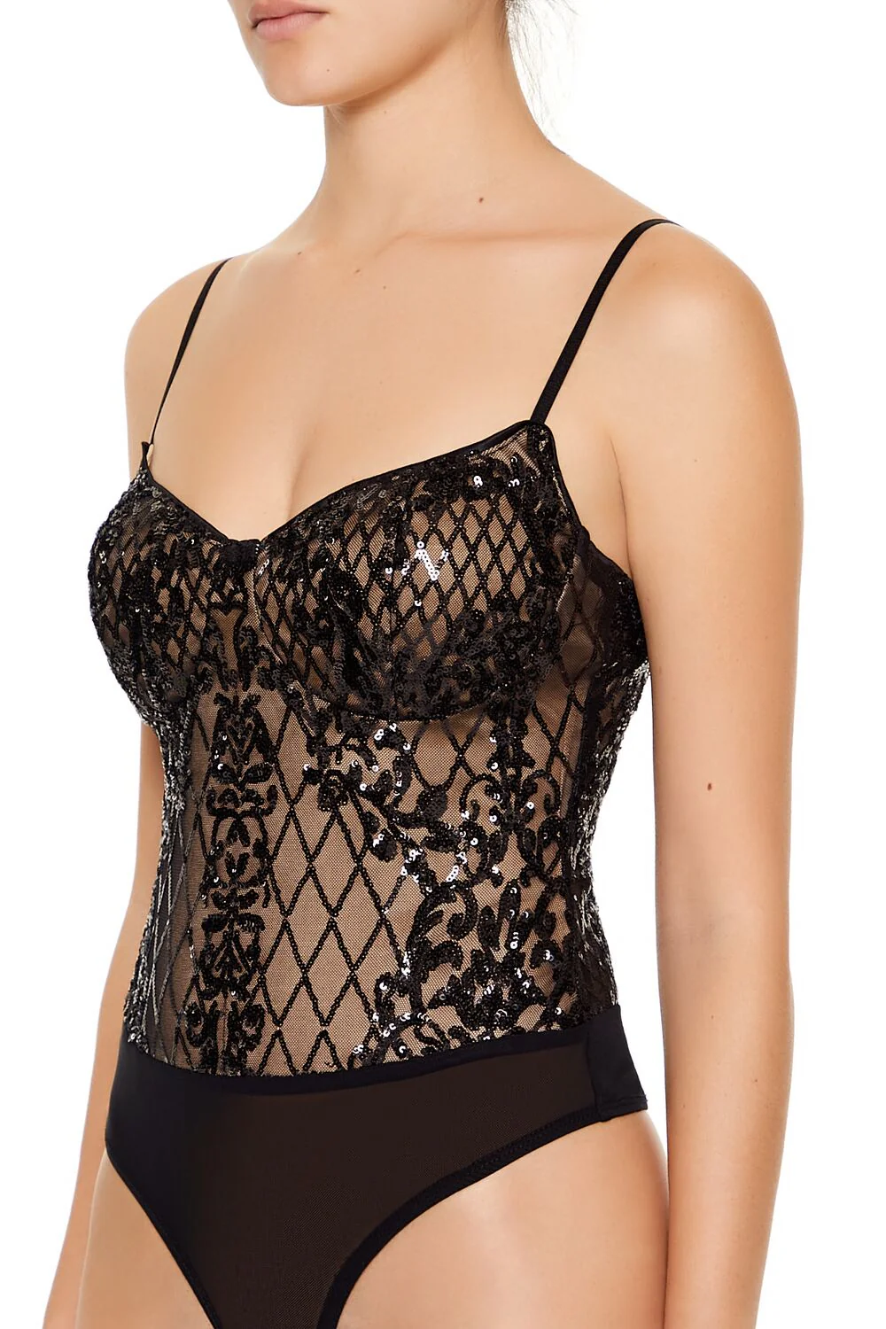 Sequin Mesh Baroque Bodysuit - Image 4