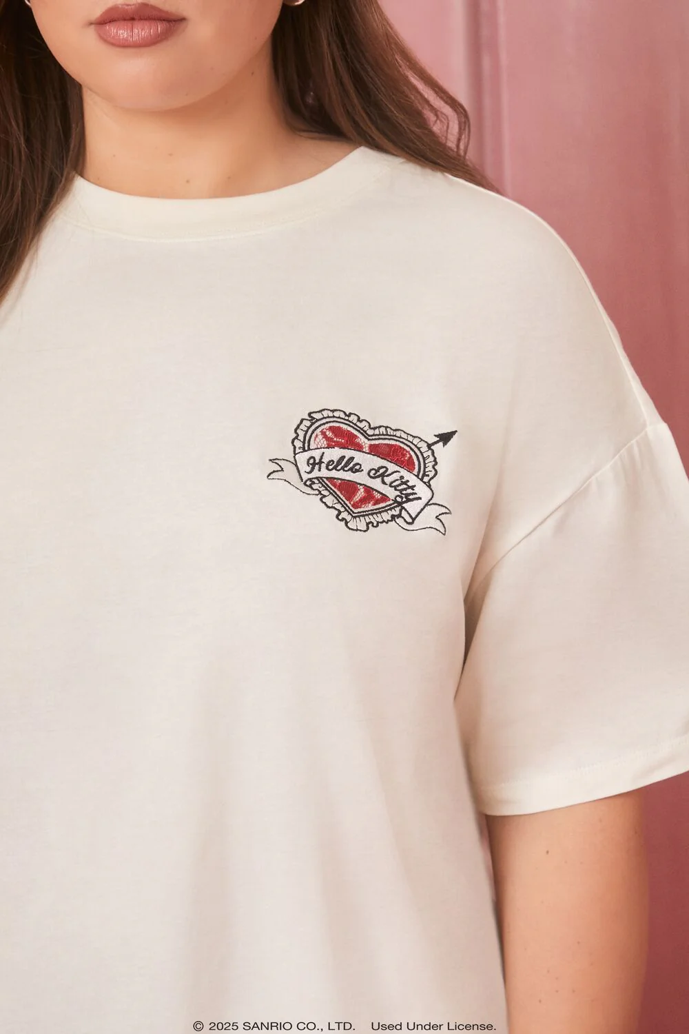Plus Size Hello Kitty Lace Heart Tee - Image 3