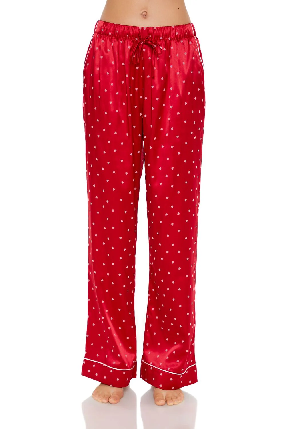 Heart Print Pajama Shirt & Pants Set - Image 4