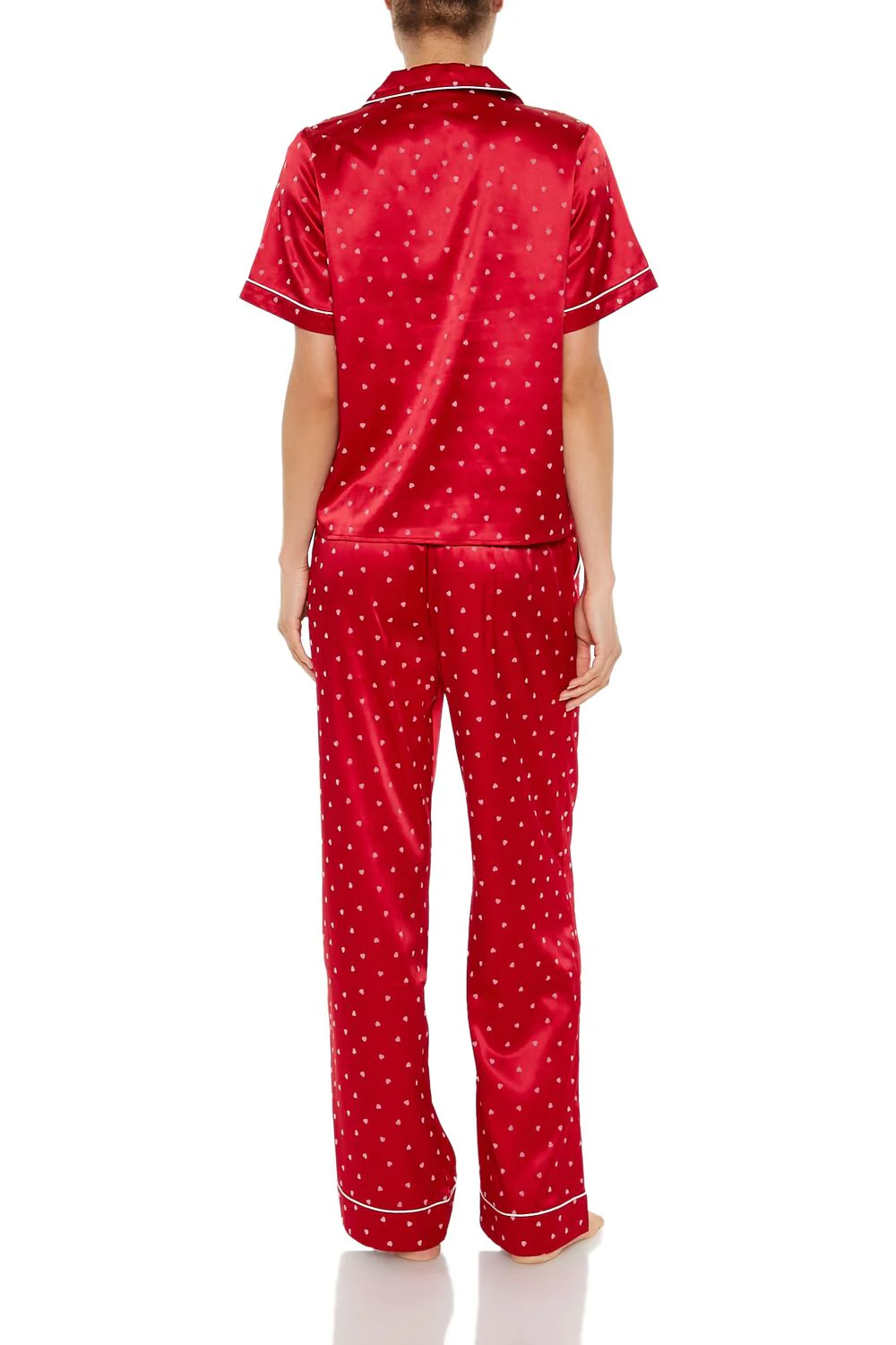 Heart Print Pajama Shirt & Pants Set - Image 6
