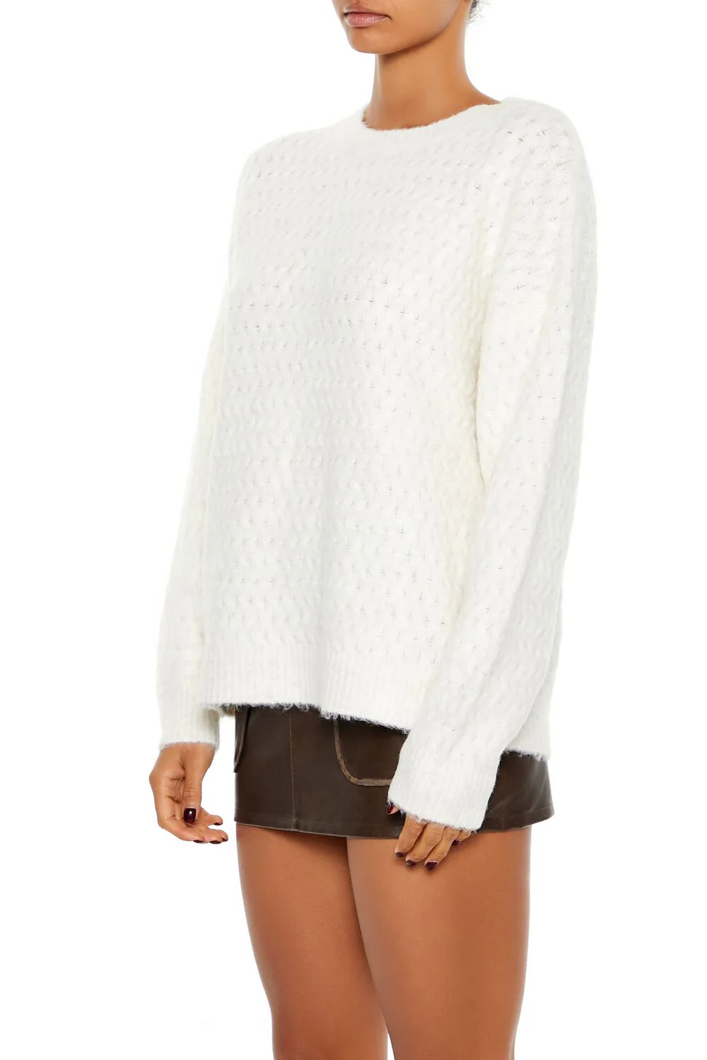 Fuzzy Textured Knit Sweater - Image 3