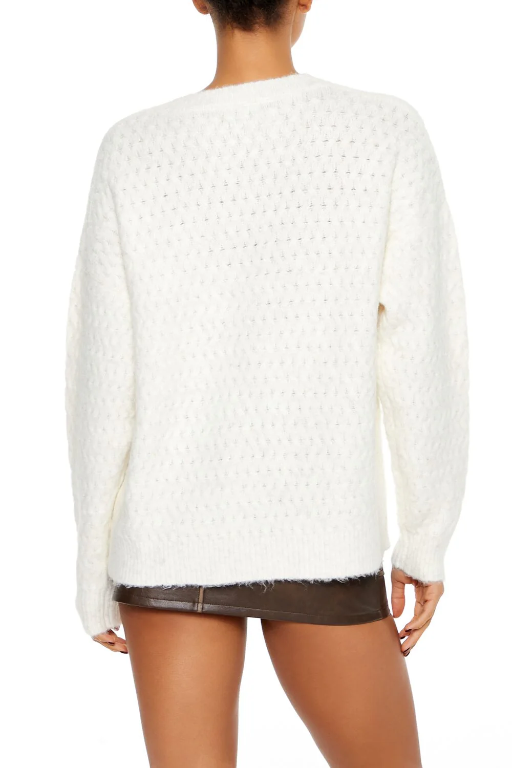 Fuzzy Textured Knit Sweater - Image 4