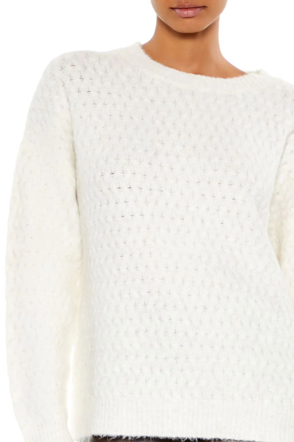 Fuzzy Textured Knit Sweater - Image 5