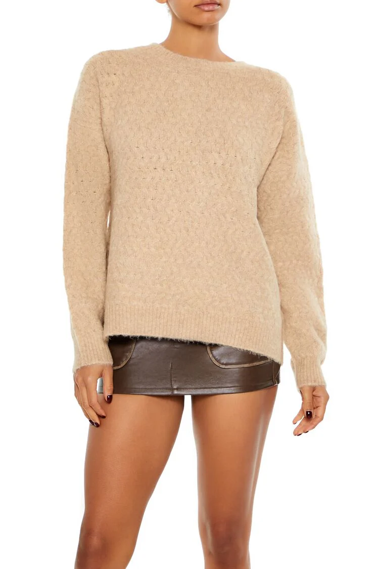Fuzzy Textured Knit Sweater - Image 6