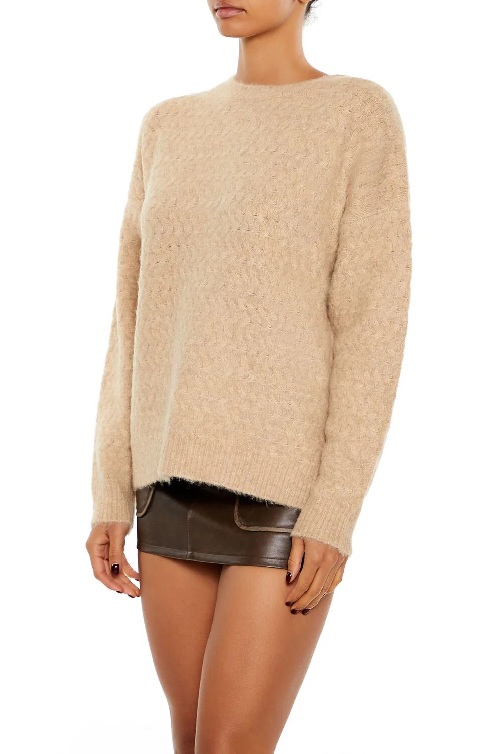 Fuzzy Textured Knit Sweater - Image 9