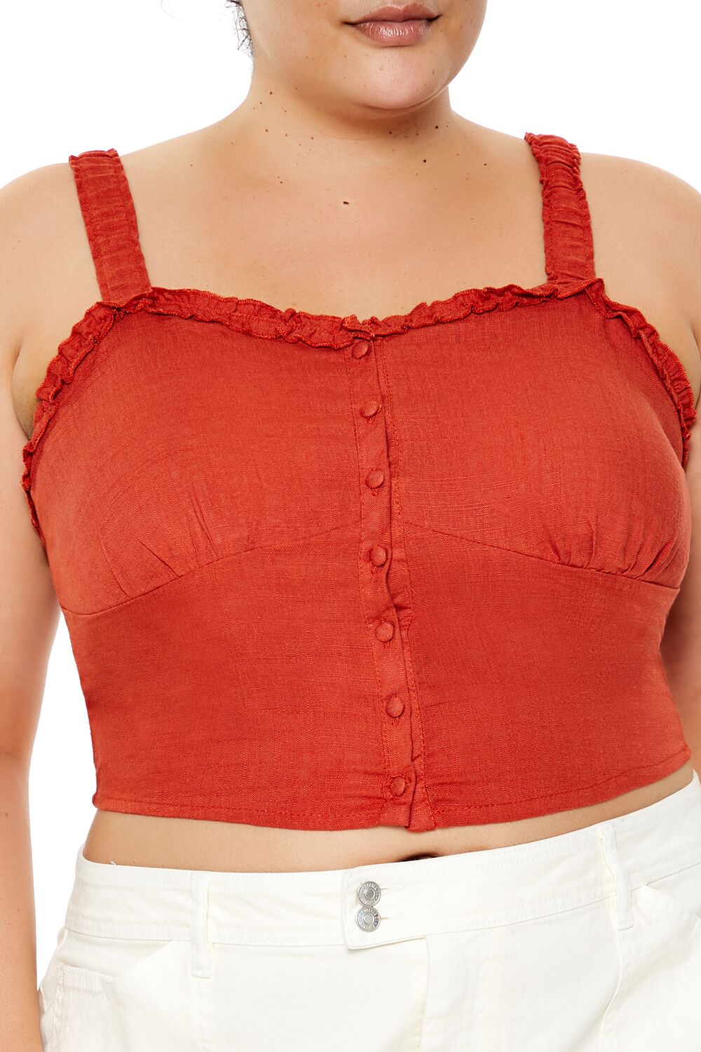 Plus Size Ruffle-Trim Crop Top - Image 3