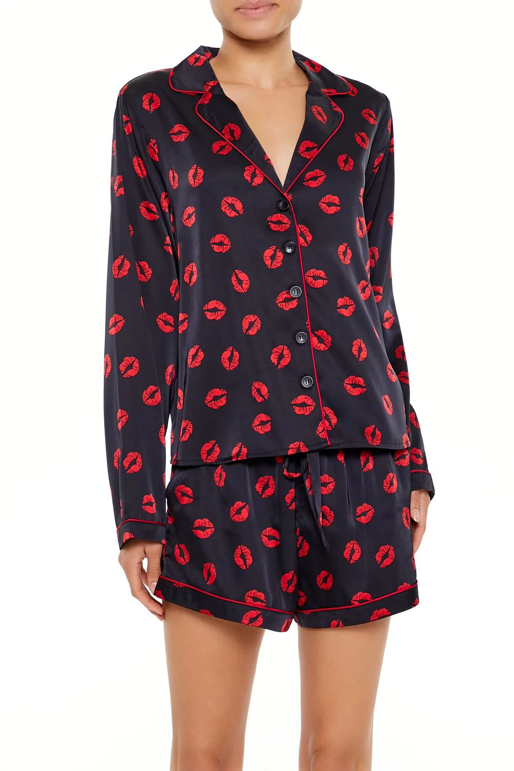 Lipstick Kiss Pajama Shirt & Shorts Set - Image 2