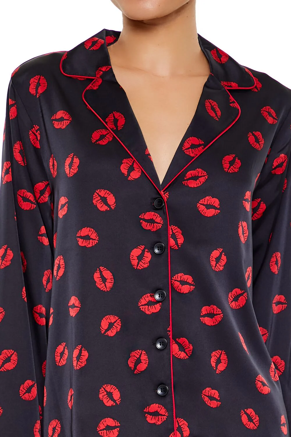 Lipstick Kiss Pajama Shirt & Shorts Set - Image 3