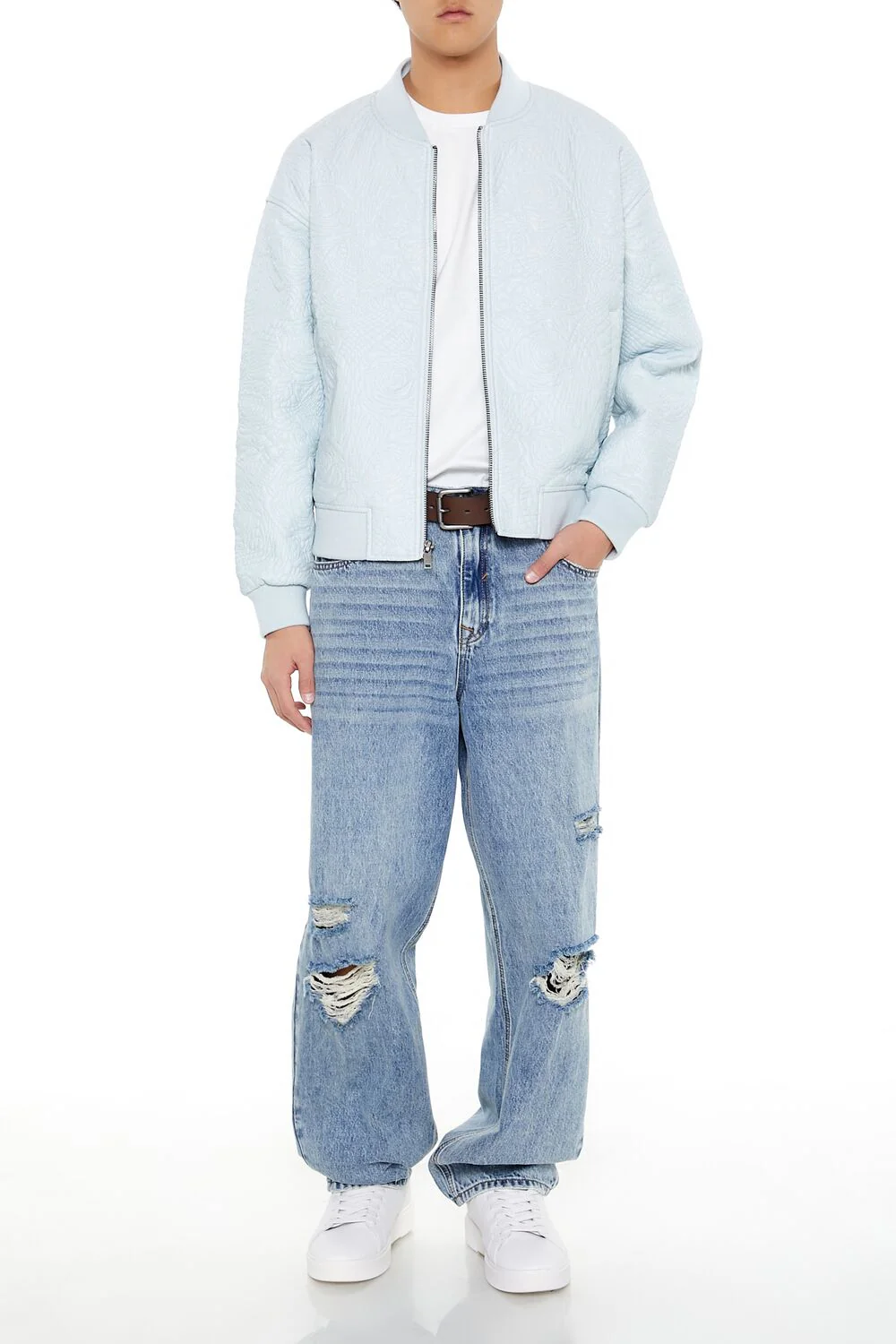 Embossed Rose Bomber Jacket - Image 2