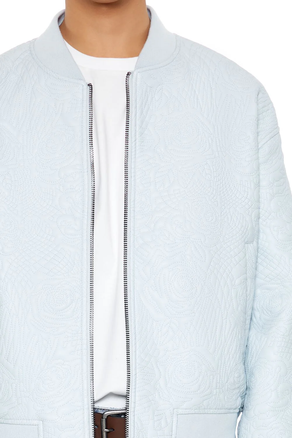 Embossed Rose Bomber Jacket - Image 3