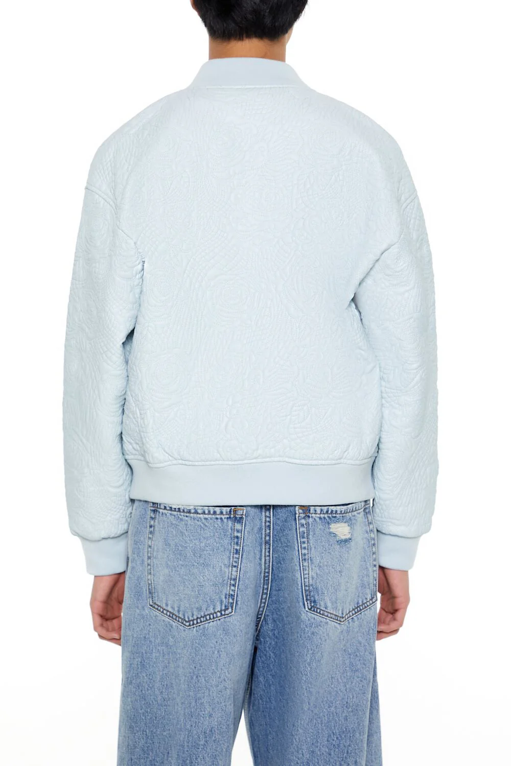 Embossed Rose Bomber Jacket - Image 5