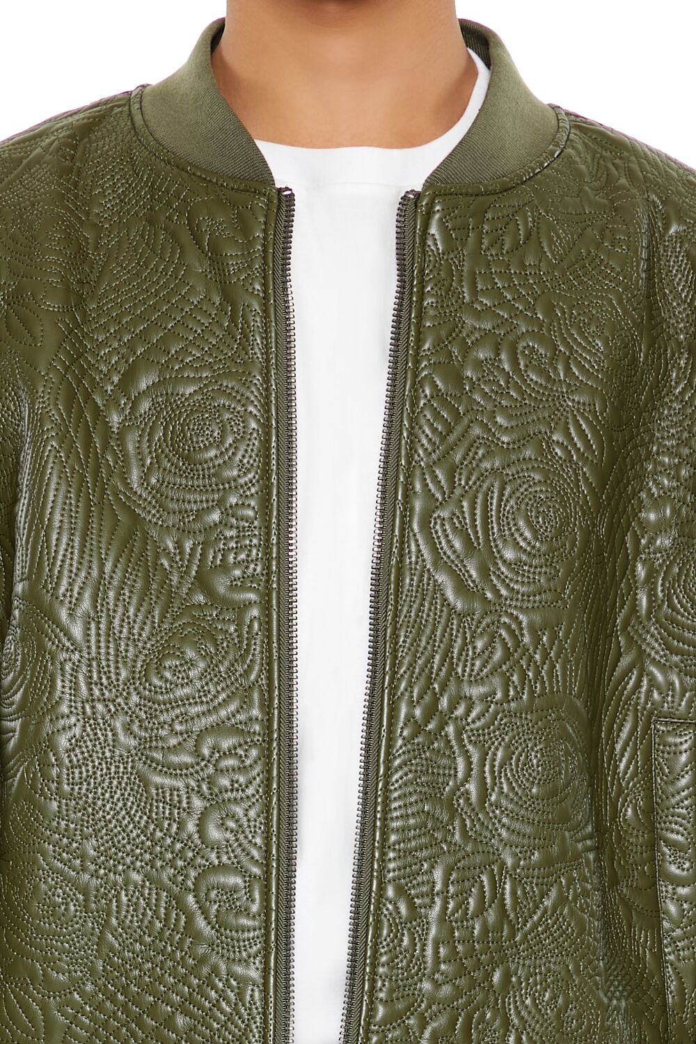 Embossed Rose Bomber Jacket - Image 8