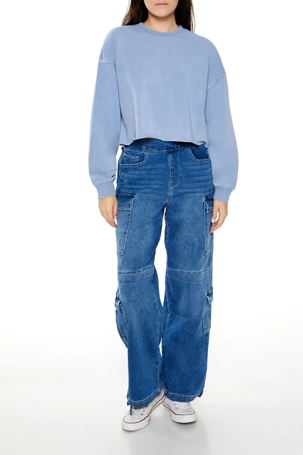 French Terry Cropped Pullover - Image 2