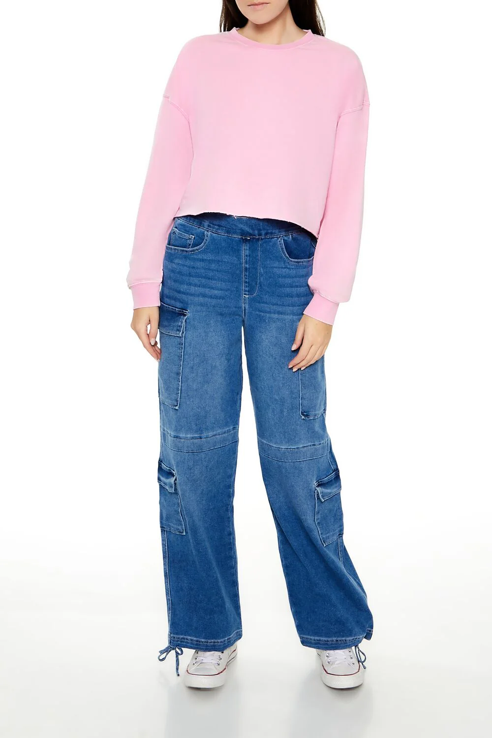 French Terry Cropped Pullover - Image 7