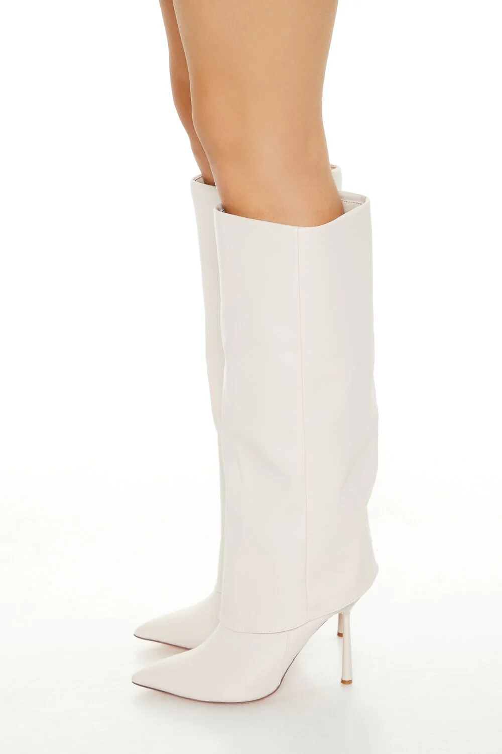 Faux Leather Overlay Stiletto Boots - Image 2