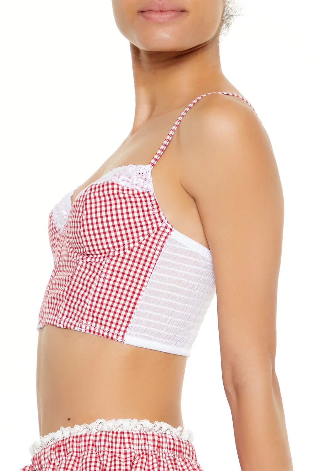 Gingham Lingerie Cropped Cami - Image 4