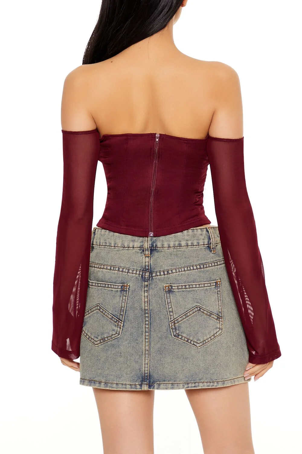 Off-the-Shoulder Bustier Crop Top - Image 5