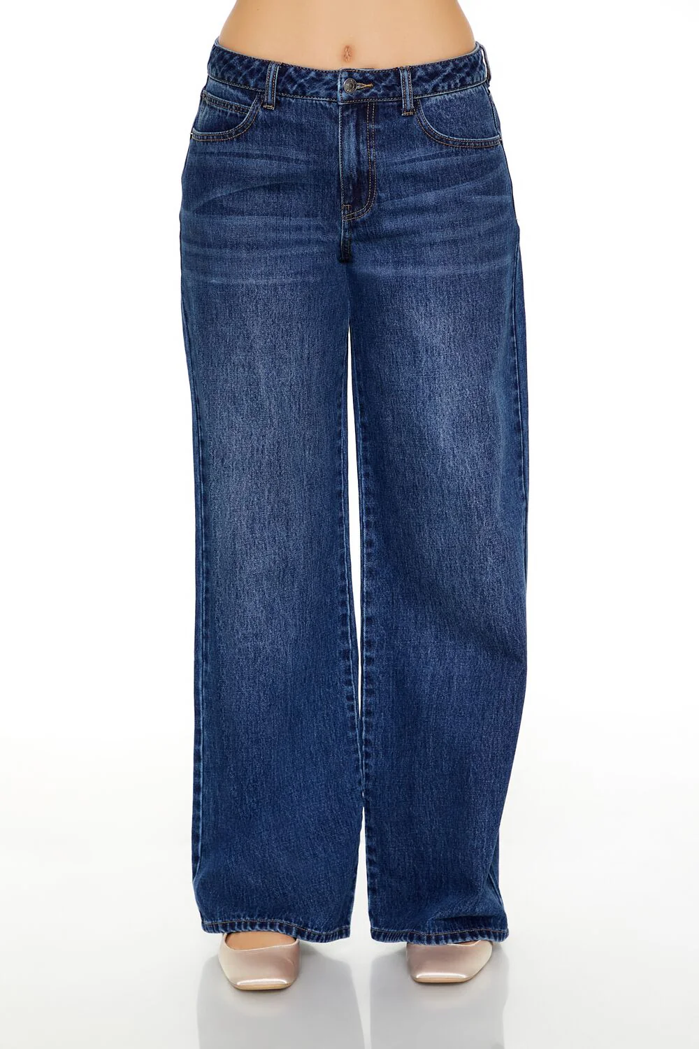 Heart Bow Mid-Rise Baggy Jeans - Image 2