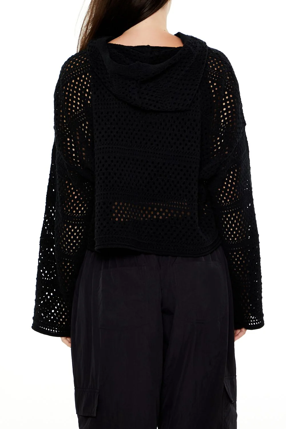 Netted Cropped Hoodie - Image 5