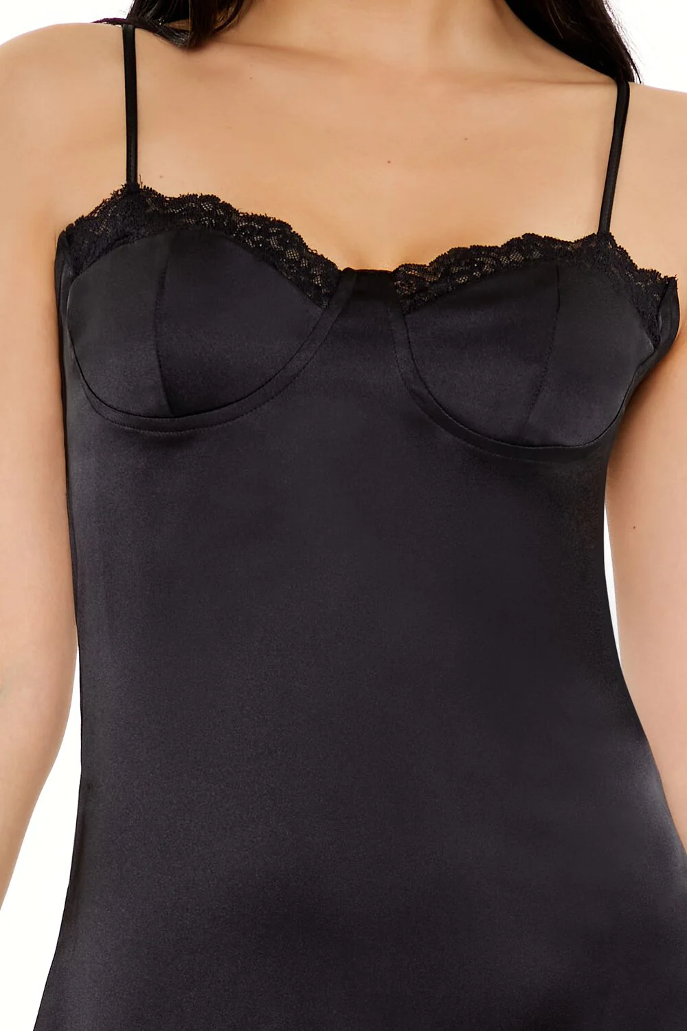 Lace-Trim Sweetheart Mini Dress - Image 5