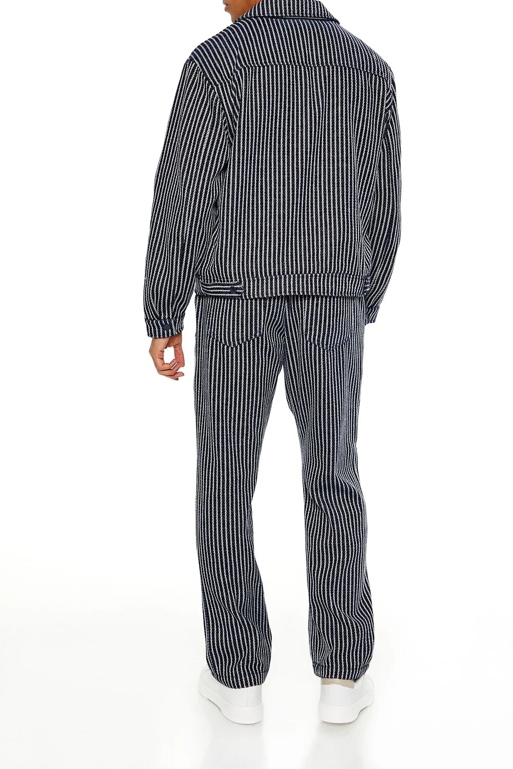 Textured Striped Straight Pants - Image 4