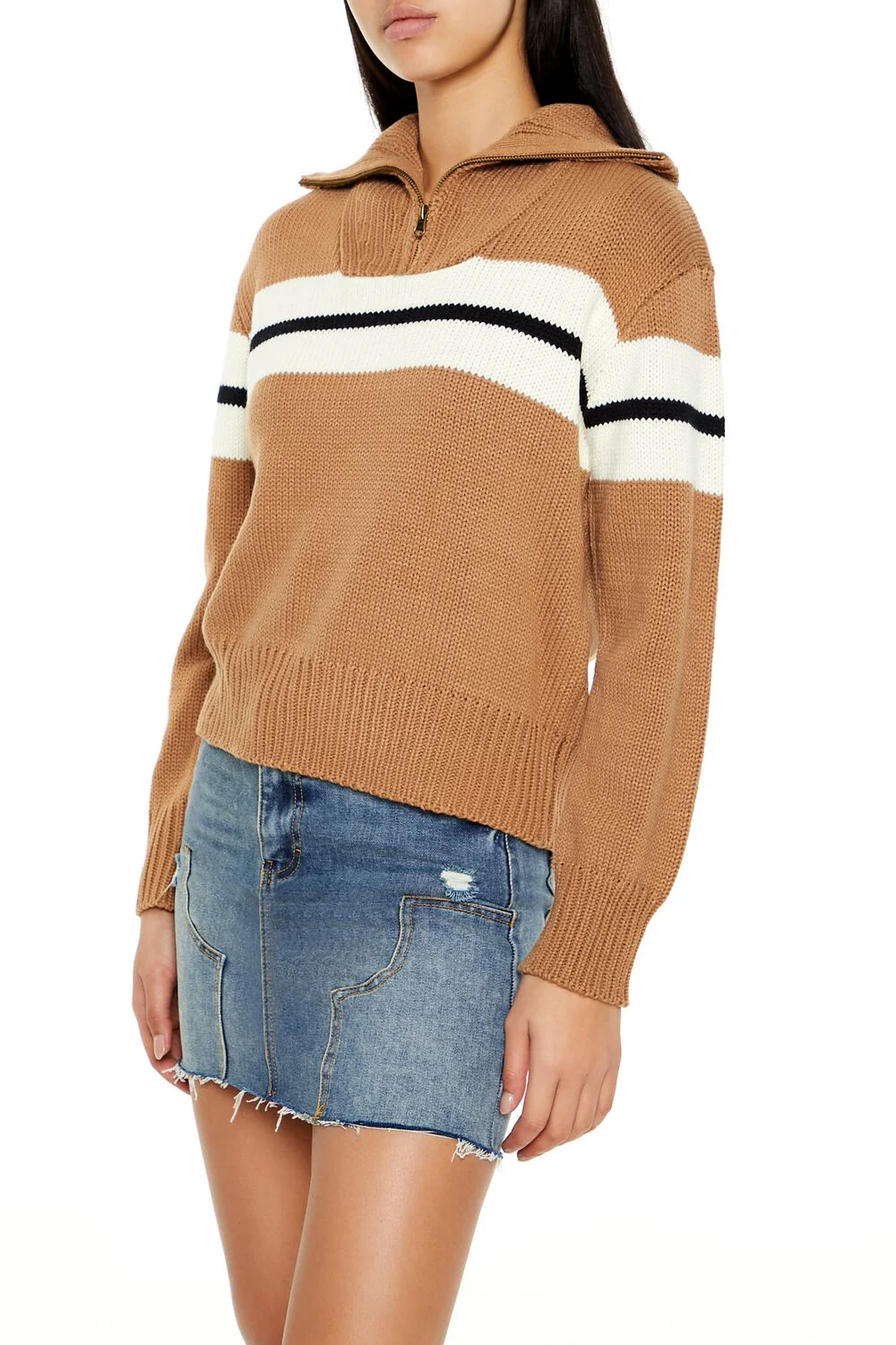 Half-Zip Striped Sweater - Image 4