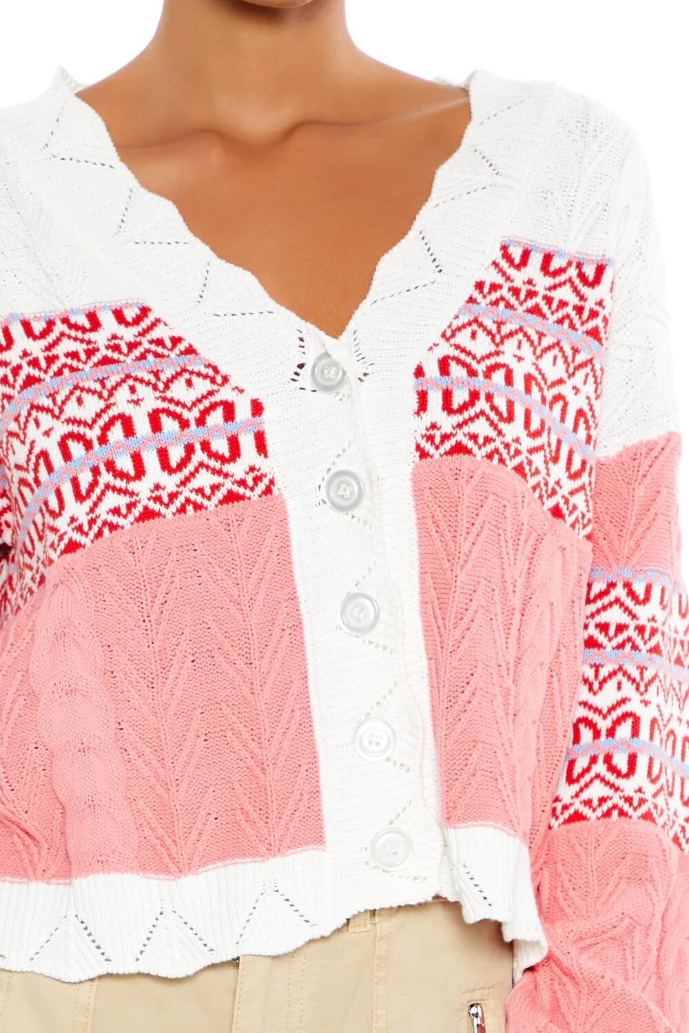Patchwork Cardigan Sweater - Image 3