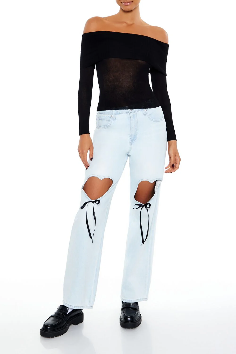 Foldover Off-the-Shoulder Sweater - Image 2