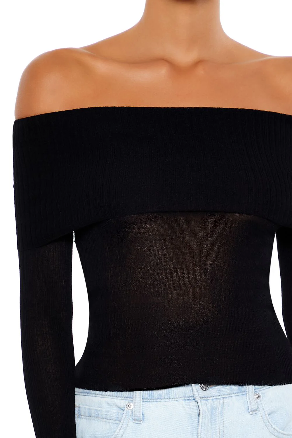 Foldover Off-the-Shoulder Sweater - Image 3