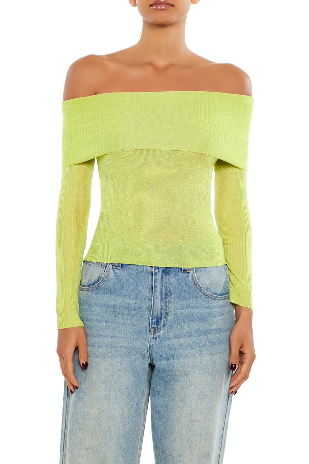 Foldover Off-the-Shoulder Sweater - Image 6