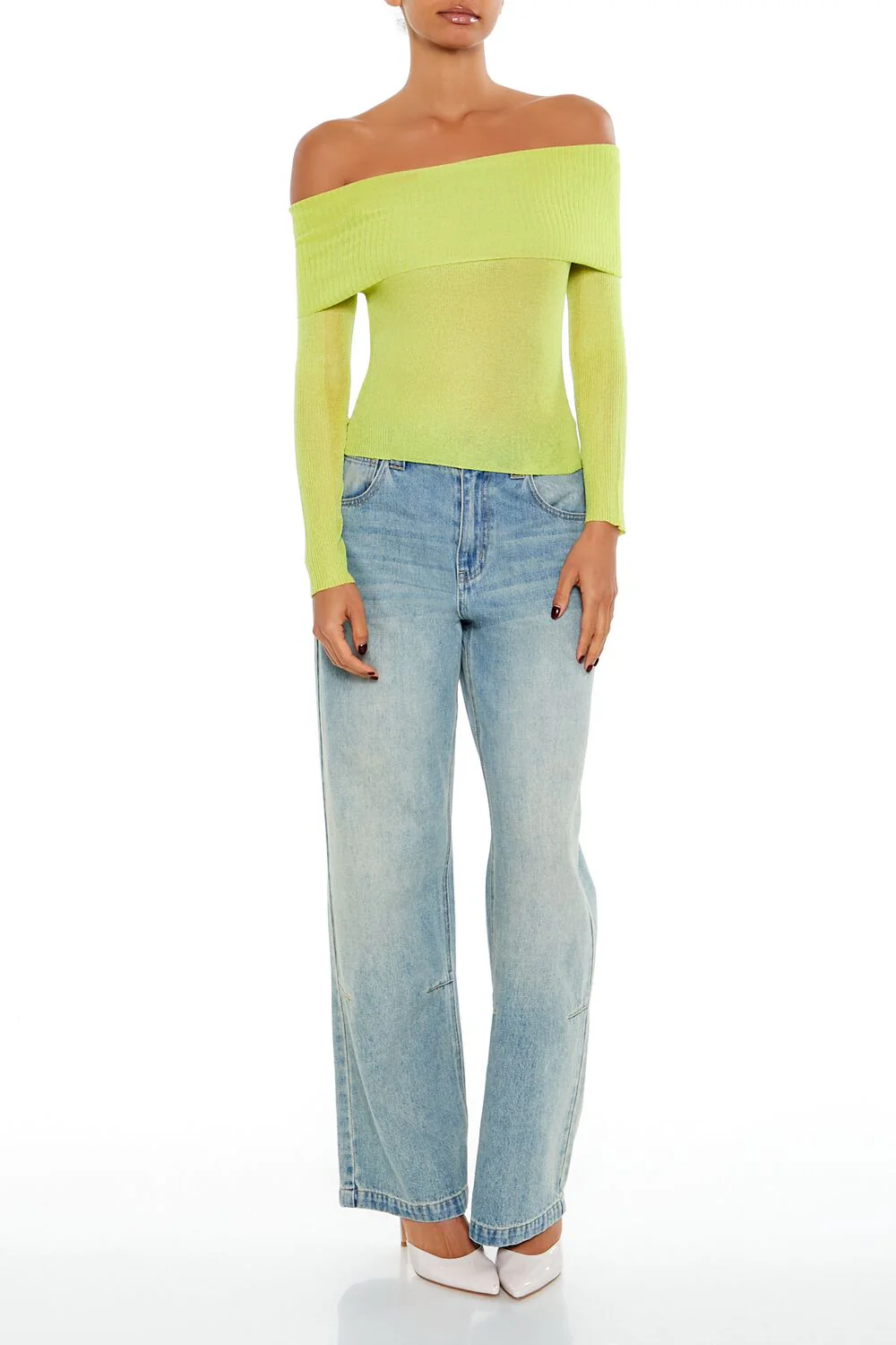 Foldover Off-the-Shoulder Sweater - Image 7