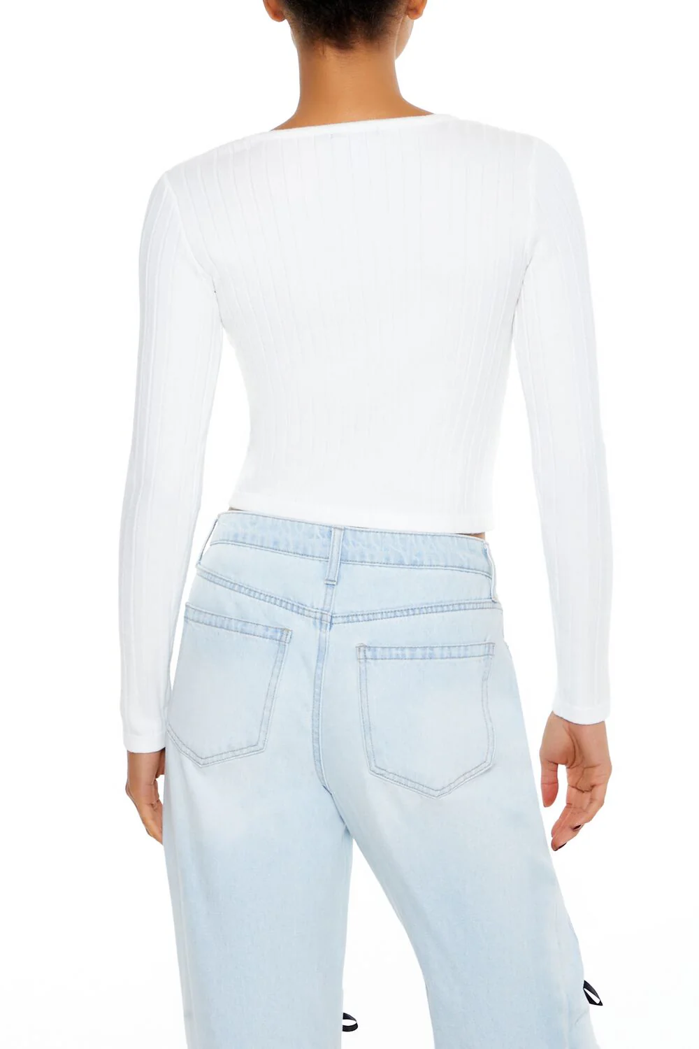 Cropped Button-Front Sweater - Image 5