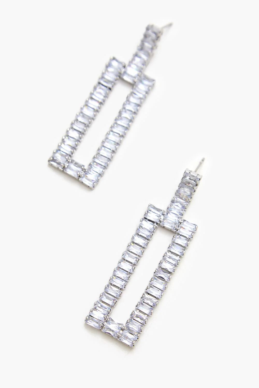 Faux Gem Geo Drop Earrings - Image 2