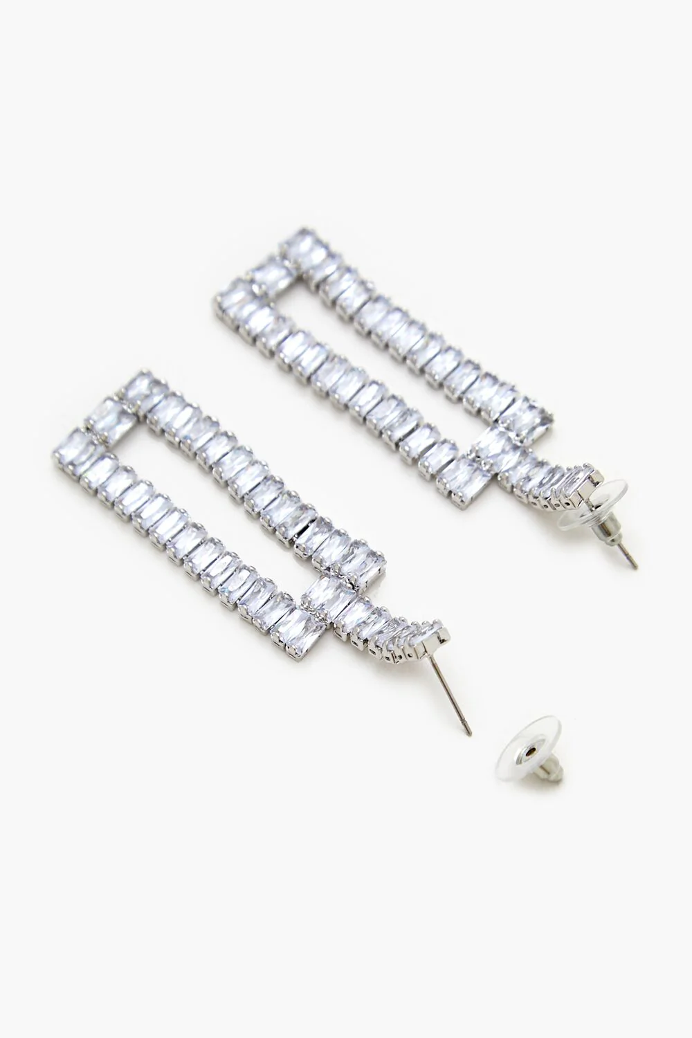 Faux Gem Geo Drop Earrings - Image 4