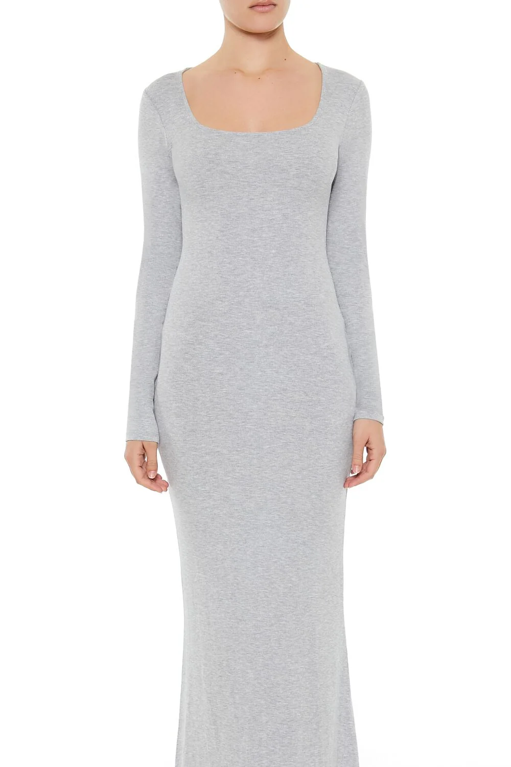 Ribbed Knit Square-Neck Maxi Dress - Image 16