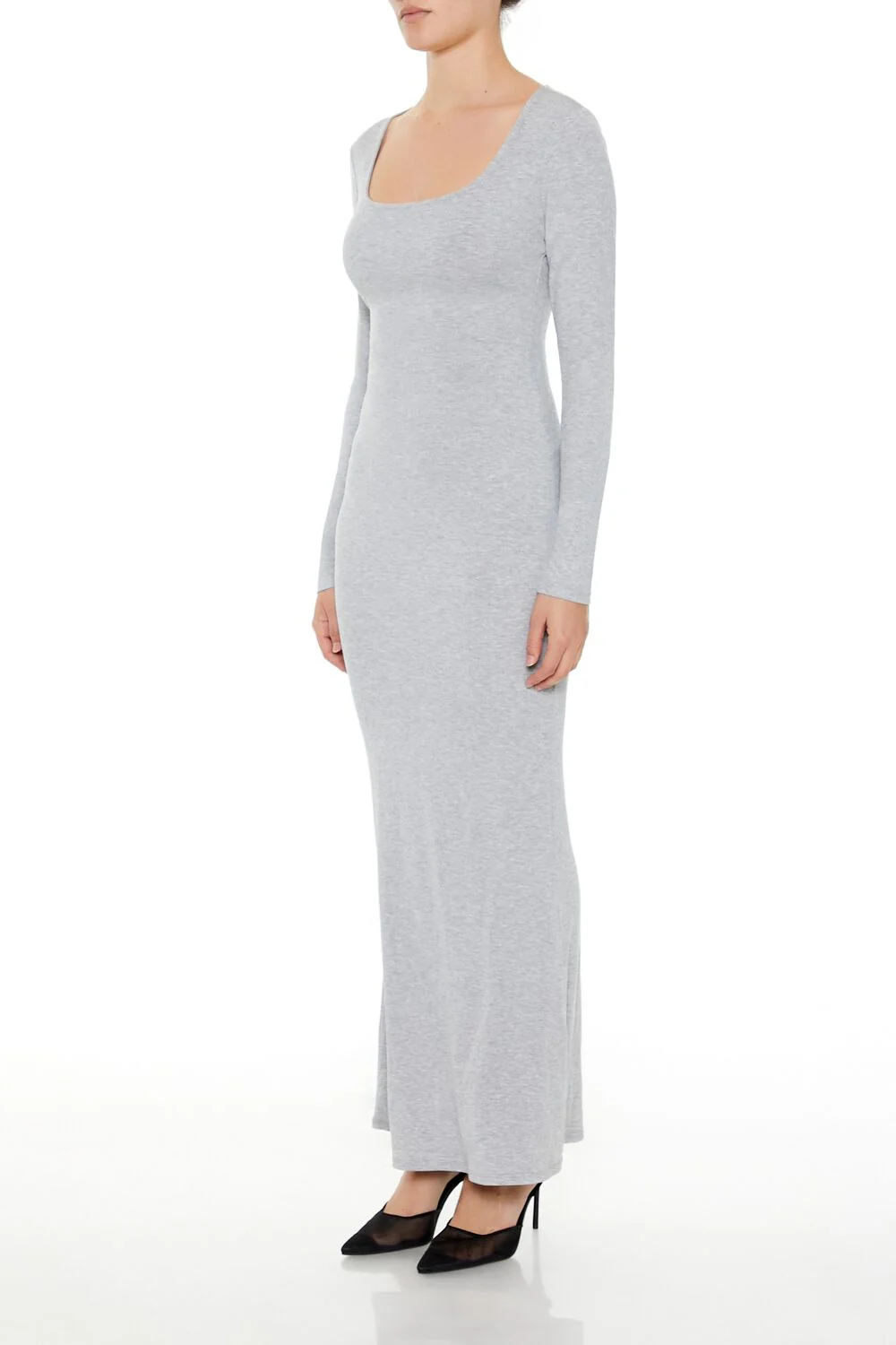 Ribbed Knit Square-Neck Maxi Dress - Image 17
