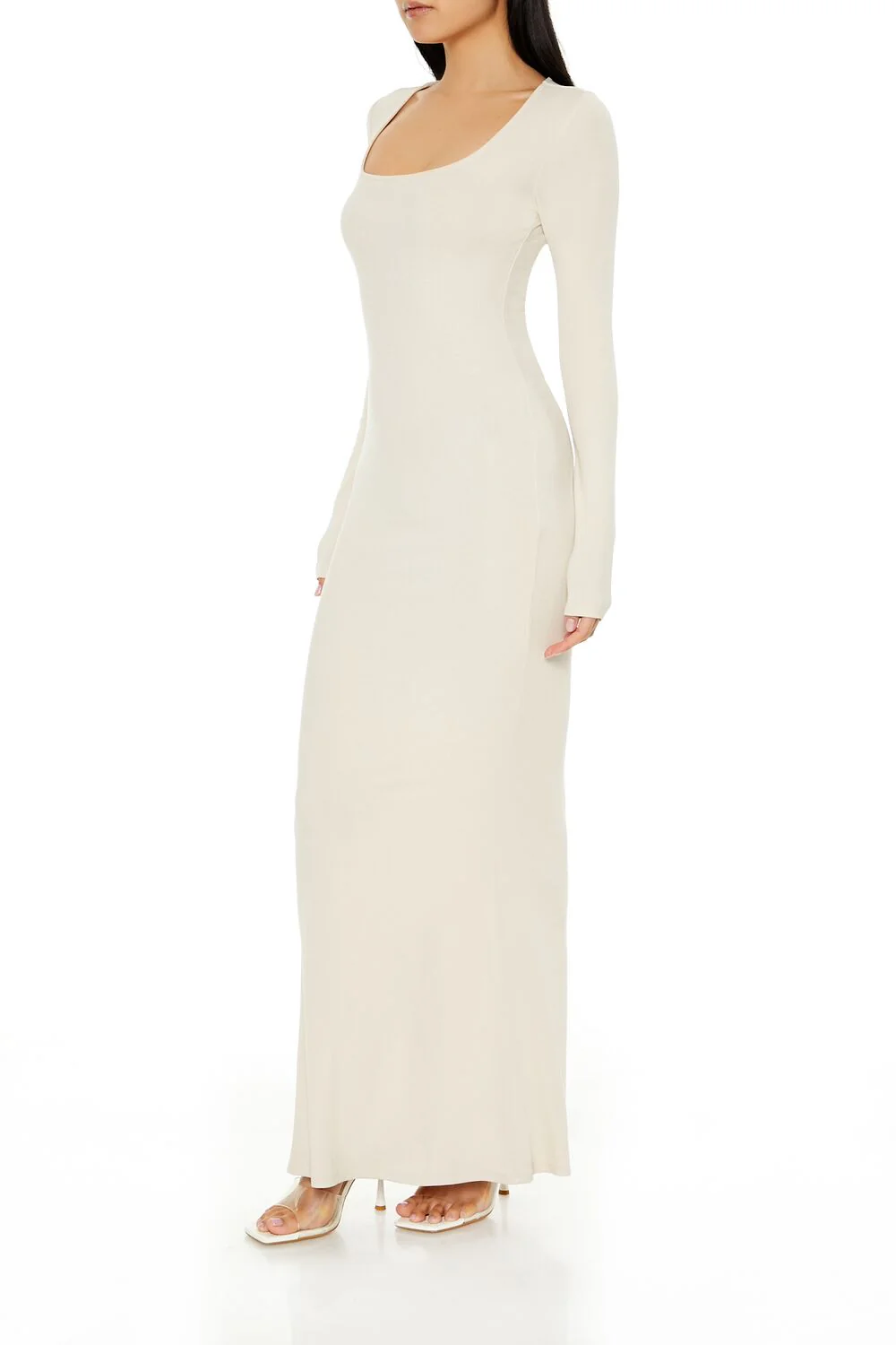 Ribbed Knit Square-Neck Maxi Dress - Image 7