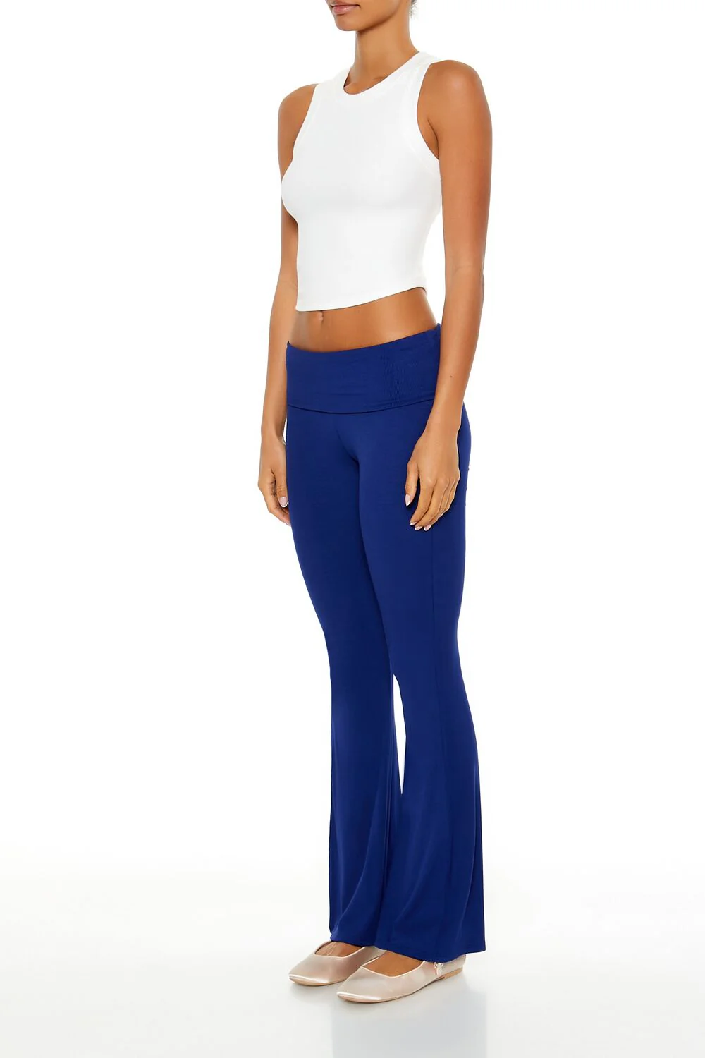 Ribbed Foldover Flare Pants - Image 3