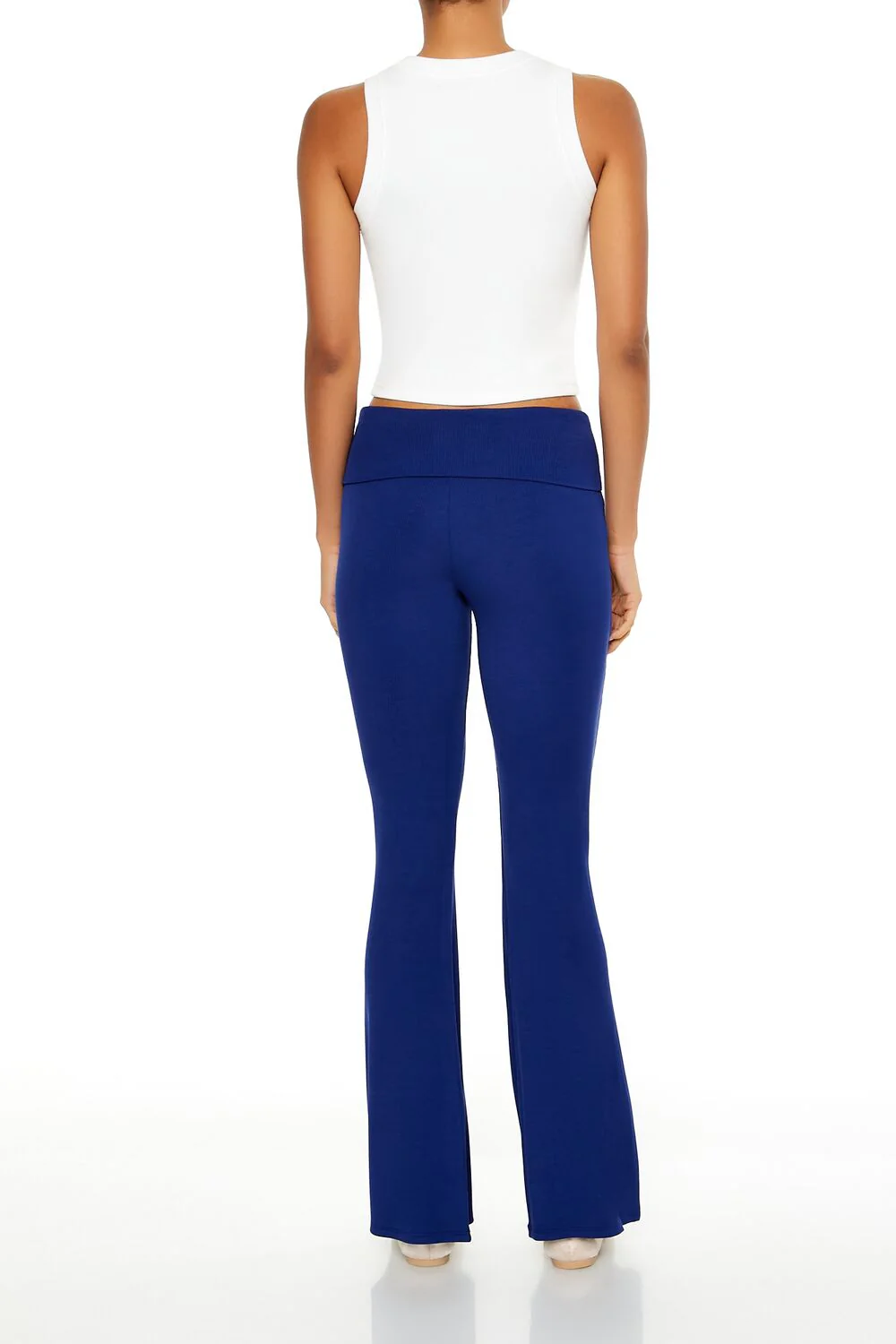 Ribbed Foldover Flare Pants - Image 4