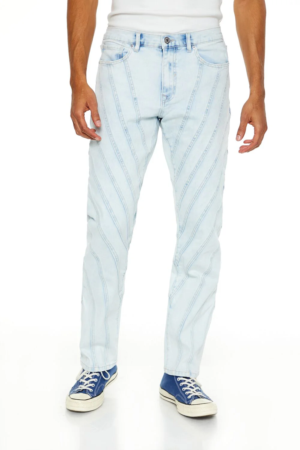Bleach Wash Slim-Fit Jeans - Image 2