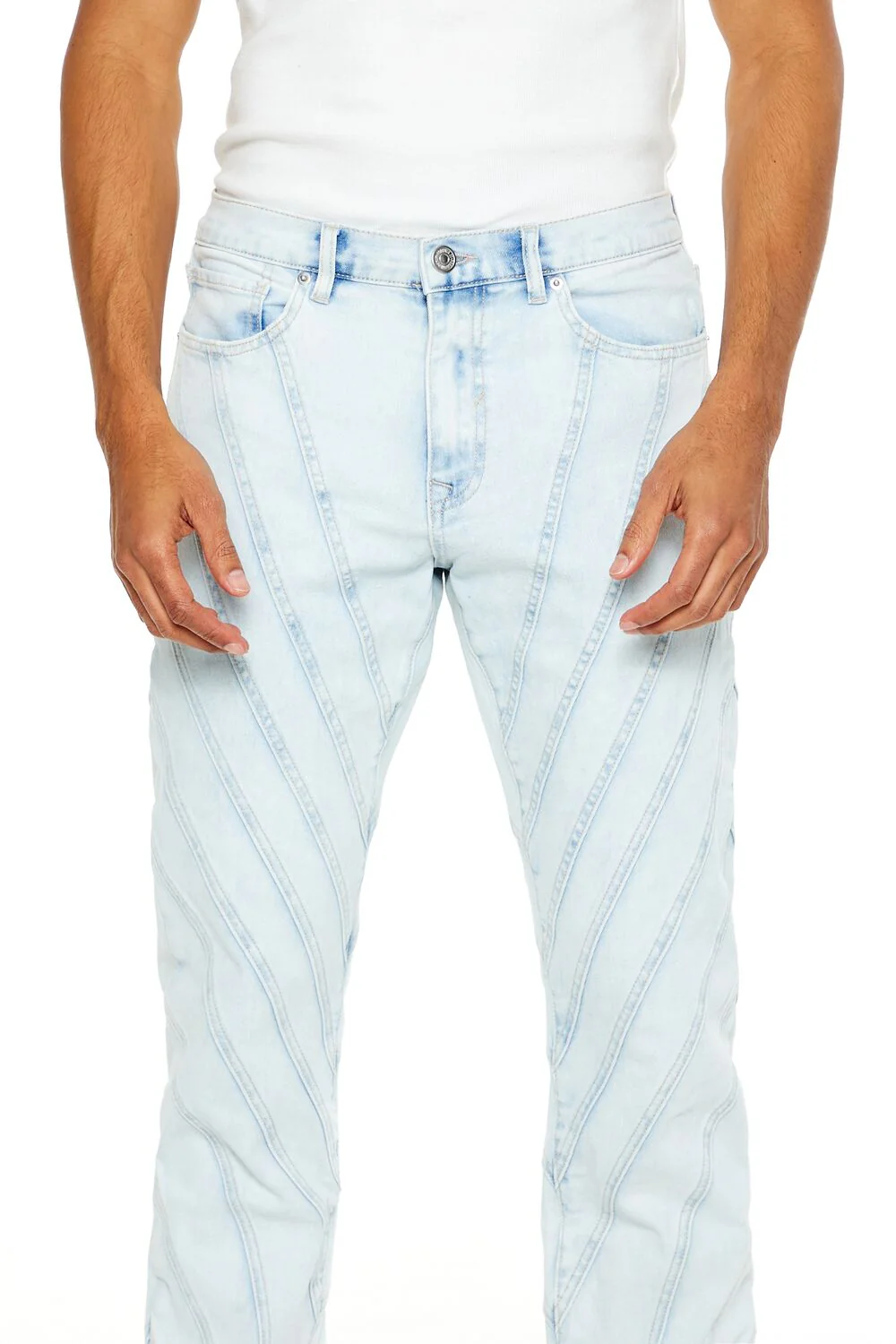 Bleach Wash Slim-Fit Jeans - Image 5