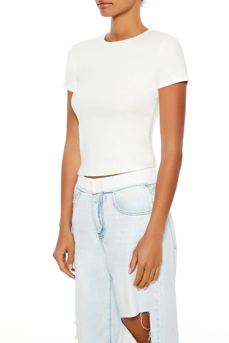 Cotton-Blend Cropped Tee - Image 4