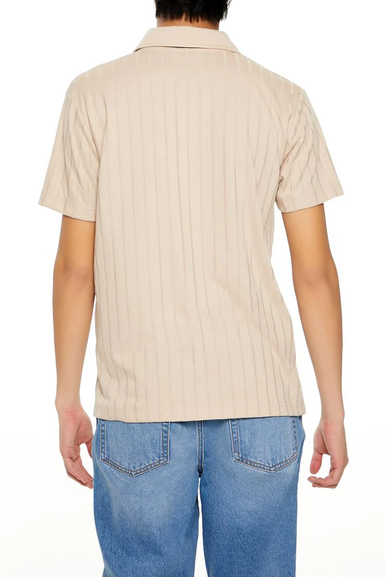 Striped Split-Neck Polo Shirt - Image 10