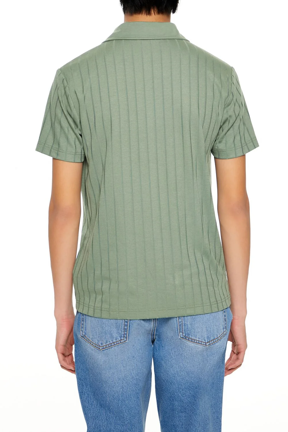 Striped Split-Neck Polo Shirt - Image 5
